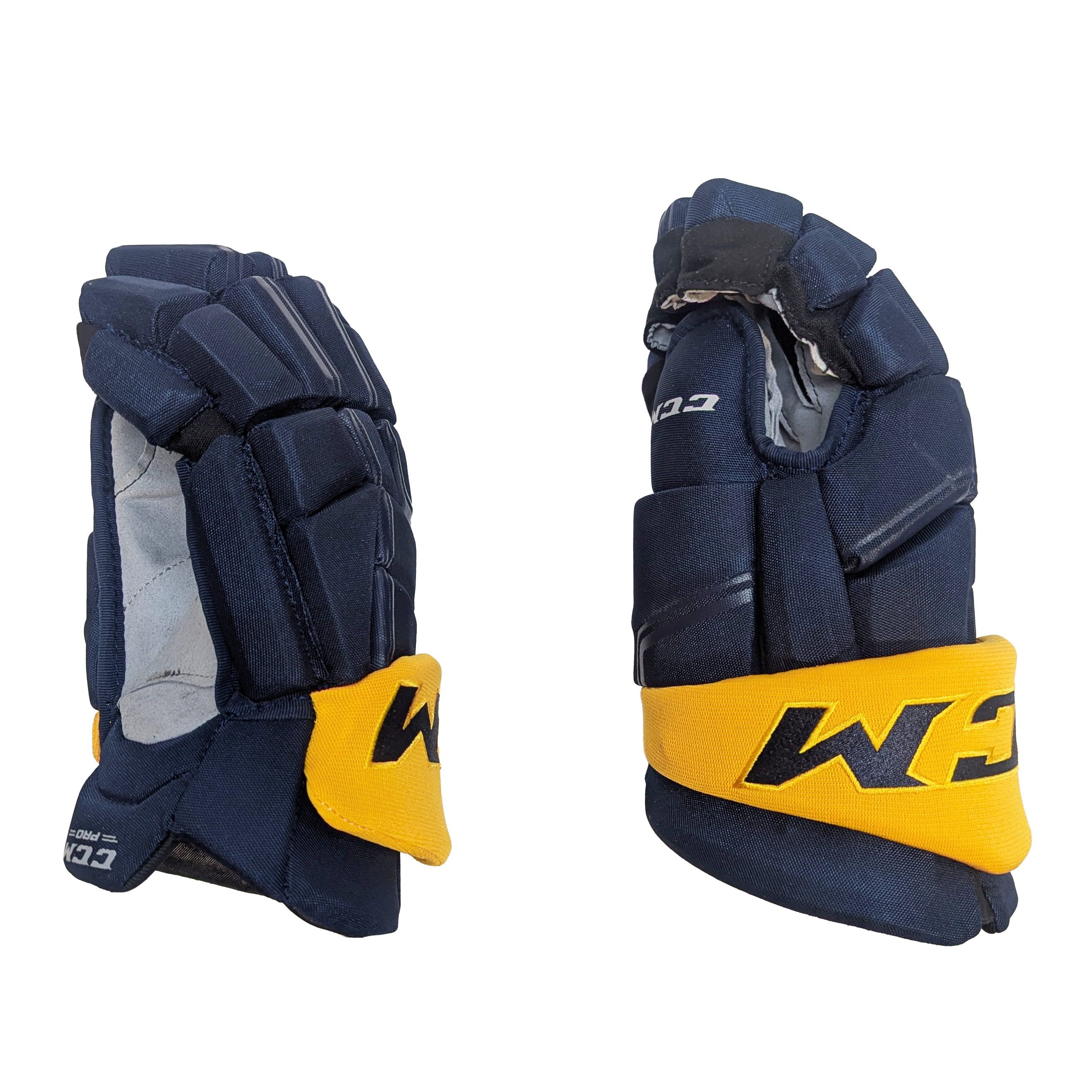 CCM HGQLXP - NHL Pro Stock Glove - Buffalo Sabres (Navy/Yellow)